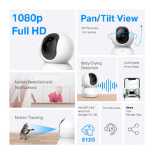 Load image into Gallery viewer, TP-Link Pan/Tilt Home Security Wi-Fi Camera, Day/Night view, 1080p Full HD, Micro SD card storage, H.264 Video, Two-way Audio, 2.4 GHz