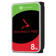 Load image into Gallery viewer, Seagate Ironwolf Pro ST8000NT001 8TB 3.5'' HDD NAS Drives 7200 RPM; SATA 6GB/s Interface; 256MB Cache; 550TB/Year; Unlimited Bays
