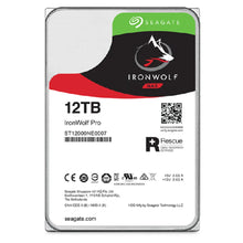 Load image into Gallery viewer, Seagate Ironwolf Pro ST12000NT001 12TB 3.5'' HDD NAS Drives 7200 RPM; SATA 6GB/s Interface; 256MB Cache; 550TB/Year; Unlimited Bays