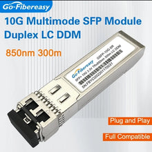 Load image into Gallery viewer, 10G SR SFP+ Module Multimode Duplex LC 850nm 300m SFP Fiber Transceiver SFP-10G-SR Compatible with MikroTik, Ubiquiti, Dell