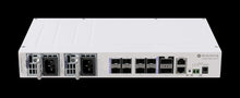 Load image into Gallery viewer, MikroTik Cloud Router Switch CRS510-8XS-2XQ-IN, 2x100 Gbit QSFP28, 8x 25 Gigabit SFP28, and dual hot-swap power supplies, diverse connectivity options
