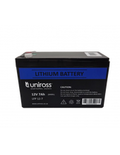 Load image into Gallery viewer, Uniross Lithium Battery 12V 7Ah Li-FePO4, Charge @ 1.5A (Max 7.5A), Discharge @ 7.5A (Max 15A/3sec), IP56 Rated, Power Backup, Battery Backup Systems