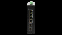 Load image into Gallery viewer, Bdcom 4 Port Gigabit Industrial Managed Switch with 2 SFP Ports, DIN-rail, L2+ Managed, 12-55VDC Input (Dual Redundant), IP40, 6kV Lighting Protection