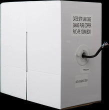 Load image into Gallery viewer, Essential CAT5 UV Outdoor Ethernet Cable 100m Black Solid Copper SF/TP Pull Box, 24 AWG, Outdoor use, Solid Core, Drain Wire | CAT5U-100-GEN-SC