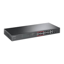 Load image into Gallery viewer, TP-Link 16-Port PoE+ Switch, 16 FE Ports, 2 Gb Ports, 2 Combo SFP Slots, 802.3at/af, 192W PoE Power Budget, Rackmountable, TP-SL1218MP