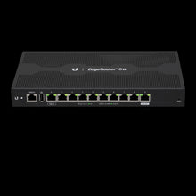Load image into Gallery viewer, Ubiquiti UISP EdgeRouter 10X, 10 Port Router, PoE Powered, PoE Output on Port 10 only, 10 Gigabit RJ45 routing ports, Silent, fanless operation, L2