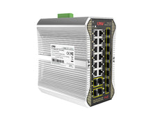 Load image into Gallery viewer, IPS33248PFM 24Port Gigabit Ethernet Smart Managed POE industrial Switch with 12 gigabit sfp port + 1 Console Port 368G Switching