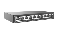 Load image into Gallery viewer, UNV 8 Port PoE Switch, supports EXTEND Mode (120W) 8-port, 2 Uplink port PoE Switch, Uniview 10 x 10/100 Ethernet Ports, POE up to 250m in EXTEND Mode
