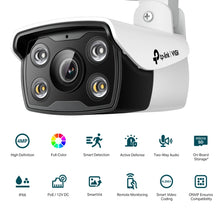 Load image into Gallery viewer, TP-Link VIGI 4MP Outdoor Full-Color Bullet Network Camera, IR/White Light, PoE/12V DC, 4 mm Fixed Lens, Built-In Mic, Speaker, micro-SD Slot, IP66