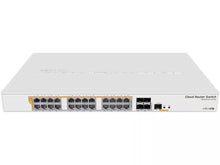 Load image into Gallery viewer, MikroTik CRS328-24P-4S+RM 24Port Gigabit Ethernet router/switch 4*10Gbps SFP+ ports, 1U rackmount case, Dual Boot, PoE output, 500W