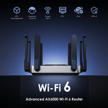 Load image into Gallery viewer, WAVLINK WiFi 6 Gigabit Router AX6000 Dual-Band 5GHz 2.4GHz Wireless Mesh Router 2500Mbps WAN/LAN 8x5dBi High Gain Antennas