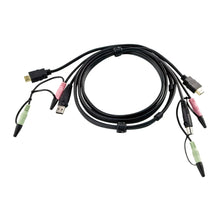 Load image into Gallery viewer, Aten 2L-7D02UH 1.8M USB HDMI KVM Cable with Audio, Product colour: Black. Weight: 241 g, Package weight: 241 g