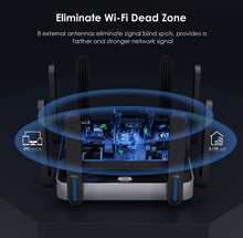 Load image into Gallery viewer, WAVLINK WiFi 6 Gigabit Router AX6000 Dual-Band 5GHz 2.4GHz Wireless Mesh Router 2500Mbps WAN/LAN 8x5dBi High Gain Antennas