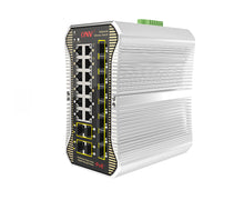 Load image into Gallery viewer, IPS33248PFM 24Port Gigabit Ethernet Smart Managed POE industrial Switch with 12 gigabit sfp port + 1 Console Port 368G Switching