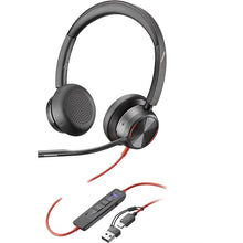 Load image into Gallery viewer, Poly Blackwire 8225 Stereo Microsoft Teams Certified Stereo USB-C Headset with USB-A Adapter, Long-lasting comfort, Advanced hybrid ANC 8X225AA