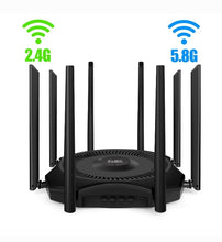 Load image into Gallery viewer, KuWFi 1200Mbps AP Router 11ac 2.4G 5G Dual Band WiFi External Antennas Gigabit WAN LAN Port 64 Users MESH VPN