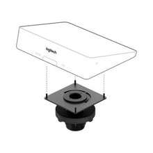 Load image into Gallery viewer, Logitech Tap Table Mount 939-001811, Designed for conference room tables with grommet holes, Low-profile With Pivot, Integrated Cable Management