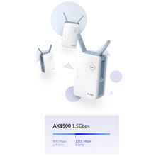 Load image into Gallery viewer, D-Link E15 AX1500 Mesh Range Extender, Dual-band 2x2 WiFi 6, 1200Mbps (5GHz) and 300Mbps (2.4GHz) speeds, with Mesh capability, 10/100/1000Base-T(X)