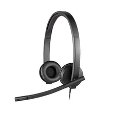 Load image into Gallery viewer, Logitech H570e USB Headset H570e Stereo, on-ear USB Headset with leatherette ear cushions, Adjustable padded headband, Acoustic echo cancellation