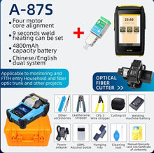 Load image into Gallery viewer, Fiber Optic Fusion Splicer Full set Hot Melt Machine Fully Automatic Fusion Splicer Fiber Optic Cable Trunk Wire Jumper A-87S