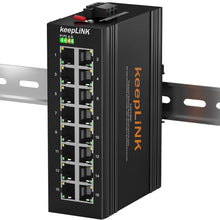 Load image into Gallery viewer, keepLiNK Industrial Ethernet Switch 16-Port Gigabit 100/1000Mpbs Unmanaged with IP40 rating Ethernet Network Switch KP-9000-65-16GT