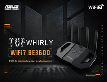 Load image into Gallery viewer, ASUS TUF Gaming BE3600 WiFi 7 Router with AI functions and high-speed Ethernet ports, 4× External antennas 2.4GHz/5GHz quad-core