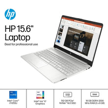 Load image into Gallery viewer, HP 15.6" Touchscreen Laptop,Intel Core i7-1255U,64GB RAM,2TB SSD,Win11 S,Silver + Gaming Mouse