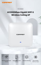 Load image into Gallery viewer, AX3000 WiFi6 Ceiling AP 2.4G 5.8Ghz High Power Wireless Access Point Router with Poe MU-MIMO Gigabit Wi-Fi Coverage CF-E393AX