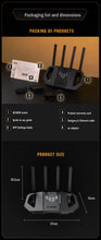 Load image into Gallery viewer, ASUS TUF Gaming BE3600 WiFi 7 Router with AI functions and high-speed Ethernet ports, 4× External antennas 2.4GHz/5GHz quad-core