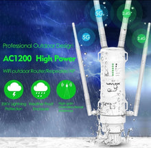 Load image into Gallery viewer, WavLink High Power AC1200 Outdoor Waterproof Wireless Repeater Access Point WiFi Router Dual Band 5G Long Range Extender