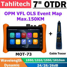 Load image into Gallery viewer, Android OTDR Tester 1310/1550/1610nm 28/26/24dB Fiber Optic Reflectometer VFL OLS OPM Event Map Ethernet Cable Tester OTDR