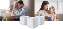 Load image into Gallery viewer, Asus ZenWifi XD4 W-2Pack Black AX1800 WiFi 6 router and one extending node, coverage 3300 sq.ft 90IG05N0-MO3R30, Tri-band indoor WiFi 2.4GHz,5GHz,5GHz
