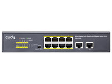 Load image into Gallery viewer, Cudy 10 Port Gigabit 8 PoE 100W PoE Switch, with 8x 802.3af/at PoE ports up to 30W per port and 2x Gigabit Uplink ports, VLAN, Extender Mode | GS1010P