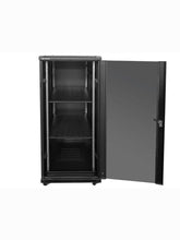Load image into Gallery viewer, Acconet Rm-Cab-27U1000 27U 19-inch Assembled Server Rack, 1000mm Deep, Black, Clear Glass Door with Lock, 4x 220V Fans, 2x Shelves, Cabinets and Racks