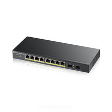 Load image into Gallery viewer, Zyxel GS1900-10HP Fanless 8-Port GbE PoE+ Smart Managed Switch, with 2x SFP (100/1000)Mbps Uplink Ports, IEEE 802.3at PoE with 8 30W ports, 77W budget