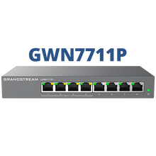 Load image into Gallery viewer, Grandstream Enterprise 8 port Lite Cloud Managed GbE PoE Switch, with 8x GbE RJ45, 4x PoE/PoE+ or +24VDC output mode, GWN Cloud/Manager | GWN7711P