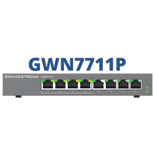 Load image into Gallery viewer, Grandstream Enterprise 8 port Lite Cloud Managed GbE PoE Switch, with 8x GbE RJ45, 4x PoE/PoE+ or +24VDC output mode, GWN Cloud/Manager | GWN7711P