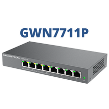 Load image into Gallery viewer, Grandstream Enterprise 8 port Lite Cloud Managed GbE PoE Switch, with 8x GbE RJ45, 4x PoE/PoE+ or +24VDC output mode, GWN Cloud/Manager | GWN7711P