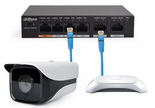 Load image into Gallery viewer, Dahua 4ch PoE Switch DH-S1500C-4ET2ET-DPWR 4CH Ethernet Switch with 250m Power Transit Distance Support PoE PoE+&Hi-PoE Protocol