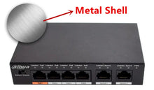 Load image into Gallery viewer, Dahua 4ch PoE Switch DH-S1500C-4ET2ET-DPWR 4CH Ethernet Switch with 250m Power Transit Distance Support PoE PoE+&Hi-PoE Protocol