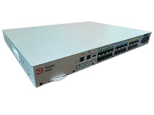 Load image into Gallery viewer, Brocade G610 series 24 port switch, 8 port activation, including 8 Brocade 32Gb/s shortwave multi-mode modules, port side exhaust