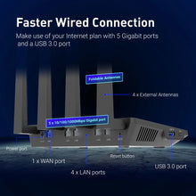 Load image into Gallery viewer, GL.iNet GL-AX1800 (Flint) WiFi 6 Router - Dual Band Gigabit Wireless, 5 x 1G Ethernet Ports, Amazing OpenVpn & WireGuard Speed