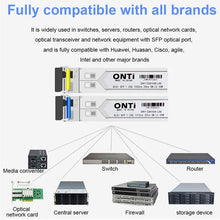 Load image into Gallery viewer, ONTi Gigabit SFP Module SM LC WDM 1.25G Bidi Single Mode Fiber Optical Transceiver LC PC/UPC/APC Fiber Cables, 1310nm/1490nm/1550nm