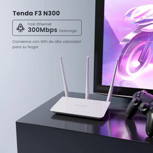 Load image into Gallery viewer, Tenda F3 300Mbps wireless router Repeater AP router Mode 1WAN+3LAN RJ45 Port Multi Language Firmware 3 Internal Antenna