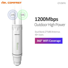 Load image into Gallery viewer, COMFAST High Power Outdoor Wireless AP 1200Mbps WiFi Router 2.4/5.8Ghz POE Long Range Extender Amplifier