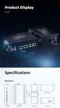 Load image into Gallery viewer, keepLINK 12/24V DC Powered 802.3 AF/AT 5-port 10/100Mbps Unmanaged DIN RAIL IP40 Industrial Ethernet PoE Switch 10G switching