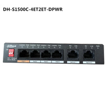 Load image into Gallery viewer, Dahua 4ch PoE Switch DH-S1500C-4ET2ET-DPWR 4CH Ethernet Switch with 250m Power Transit Distance Support PoE PoE+&Hi-PoE Protocol