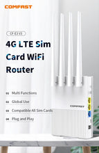 Load image into Gallery viewer, COMFAST 4G LTE Router Portable CPE Modem 300Mbps Outdoor WiFi Access Point Mobile With Sim card Slot 4 Antennas Router