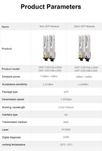 Load image into Gallery viewer, ONTi 1.25G BIDI SC Connector Transceiver WDM SFP Module Gigabit Single Mode Fiber Optical Ethernet Compatible with Cisco Switch