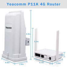 Load image into Gallery viewer, Yeacomm YF-P11K 4G CPE WiFi Kit outdoor LTE Router and indoor Wireless Access Point 2*LAN 2.4GHz WiFi Router Repeater Signal Booster